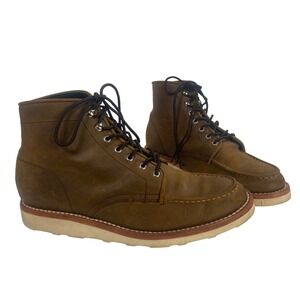 Thursday Boot Co Diplomat Leather Boots Mens Size 10 Moc Toe Brown Vibram Soles